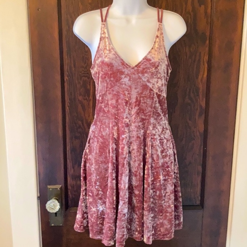 Crushed Velvet Skater Dress
